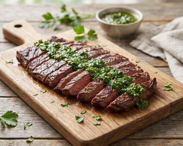 Churrasco steak with chimichurri | Grilled flank steak