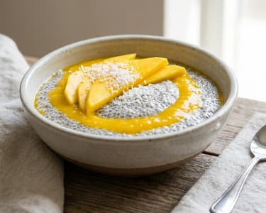 Chia pudding with mango puree | Healthy and quick breakfast