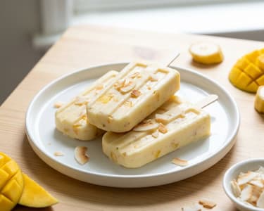 Mango Ice Cream with Banana and Coconut for Kids | Healthy Refreshment