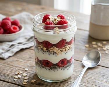 Raspberry Parfait | Healthy Breakfast in 5 Minutes