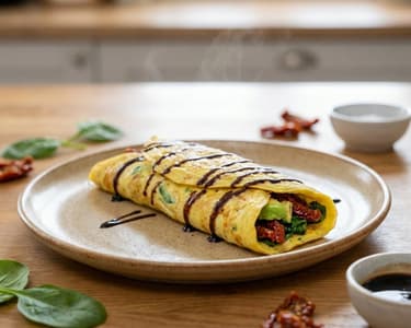 Sun-dried Tomato Omelette | Healthy and Quick Breakfast