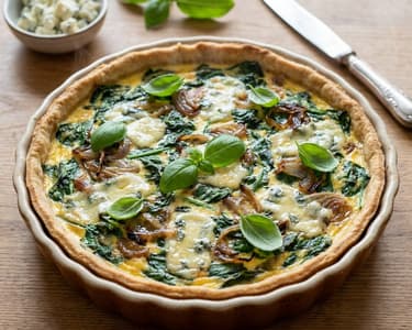Špenátový quiche s gorgonzolou | zdravý slaný koláč