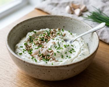 Curd cheese spread with chives | Quick and healthy snack