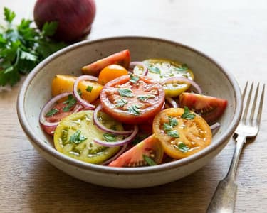 Colorful tomato salad