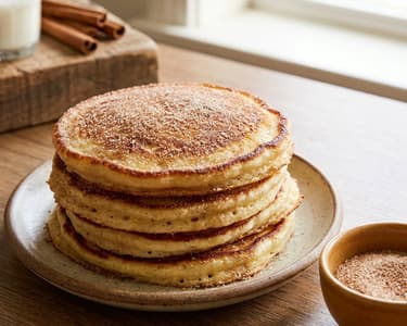 Pancakes with butter and cinnamon