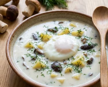 Kulajda with Poached Egg