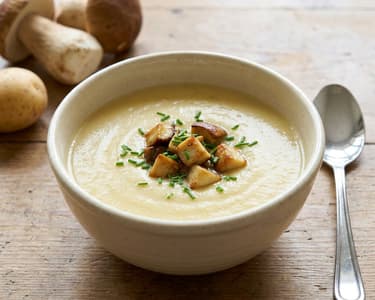 Porcini mushroom potato cream soup