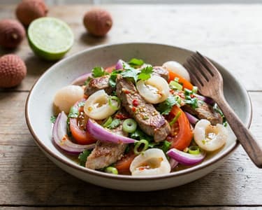 Pork Tenderloin and Lychee Salad