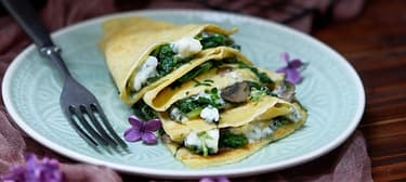 Palačinky se špenátem a sýrem roquefort