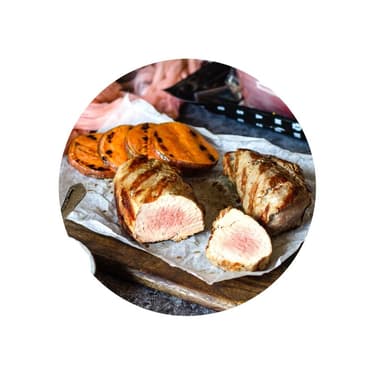 Grilovaná panenka s batáty a dipem