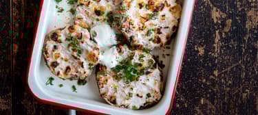 Žampiony plněné šunkou, mozzarellou a ricottou