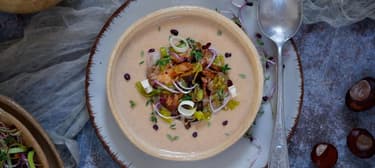 Kaštanový krém s houbami shii - take