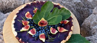 Borůvkový krémový koláč s fíky