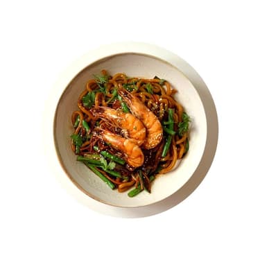 Udon nudle s krevetami