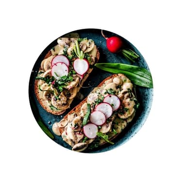 Topinka s krémovými žampiony a medvědím česnekem