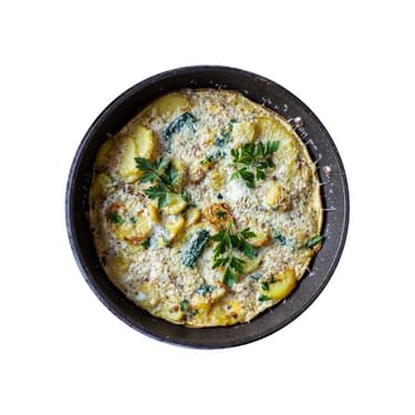 Bramborová omeleta s medvědím česnekem