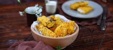 Bezlepkové bylinkové řízky s pomerančovým dipem