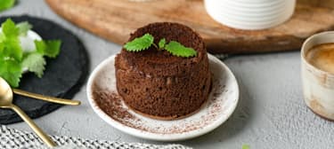 Čokoládový fondán s meduňkou