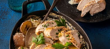 Kuře s bramborami a smetanovou omáčkou