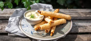 Chřestové rolky a parmezánový dip