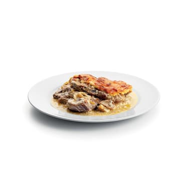 Zapečená vepřová krkovice se sýrem a smetanou