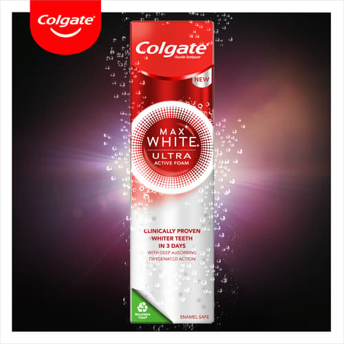 Colgate Max White Ultra Active Foam Teeth Whitening Toothpaste