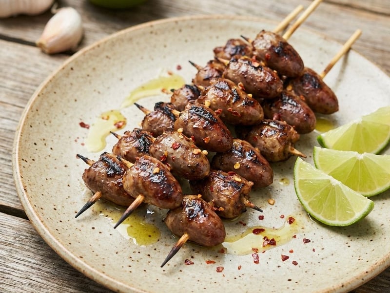 Grilled Chicken Hearts