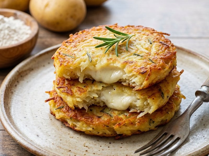 Potato Pancakes with Goat Cheese