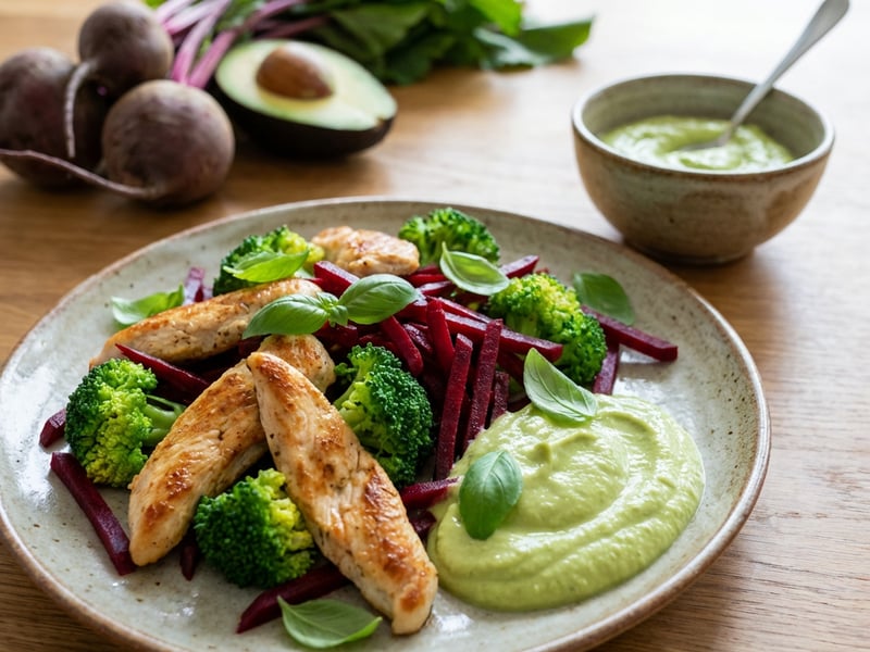 Chicken Salad with Avocado Pesto