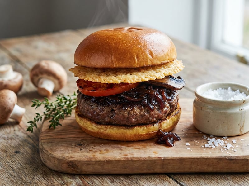 Savory burger from Dish bistro