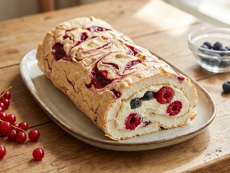 Meringue Roll with Garden Fruit