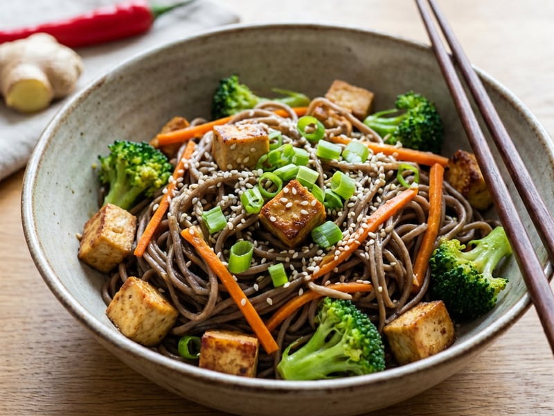 Soba nudle s tofu
