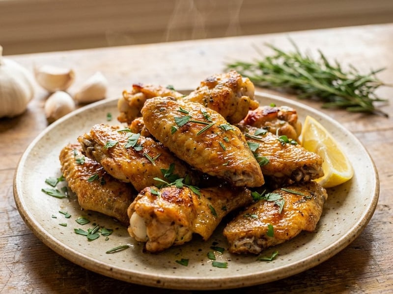 Chicken wings with rosemary and parsley