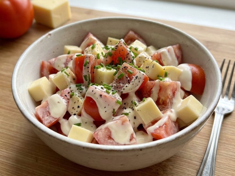 Tomato salad with mayonnaise