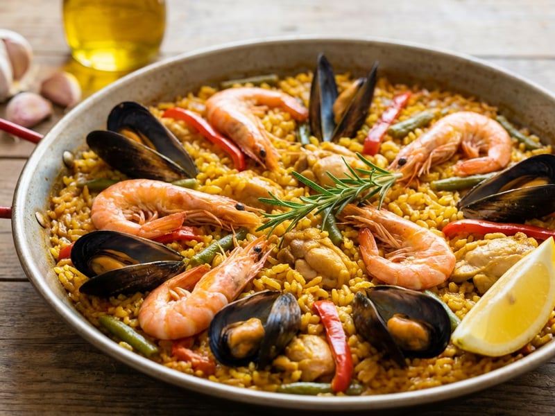 Spanish Paella with Seafood