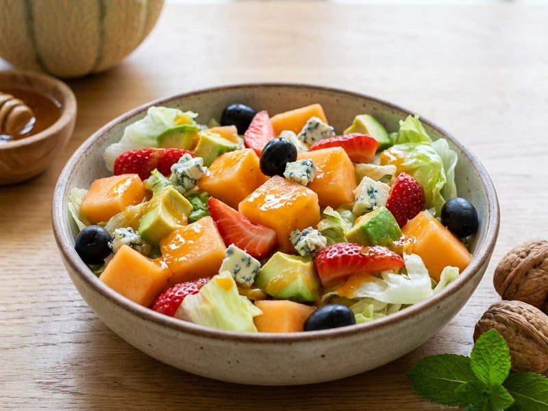 Fruit salad with Gorgonzola cheese