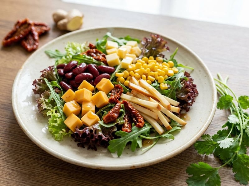 Mixed Salad with Beans and Cheese