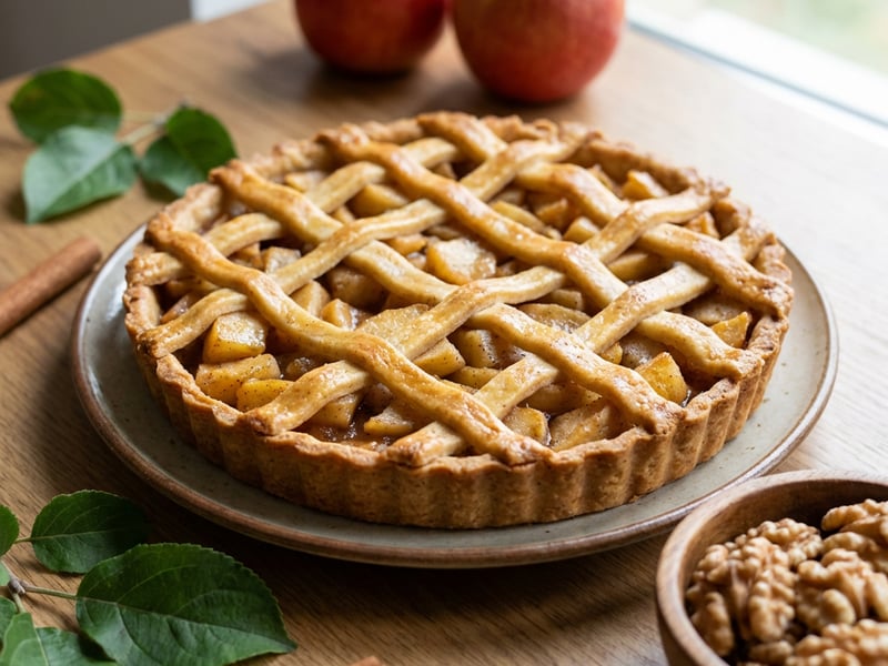 Nut Cake with Caramelized Apples