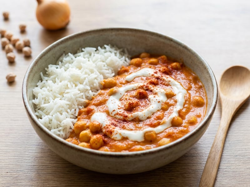 Chickpea sauce with rice