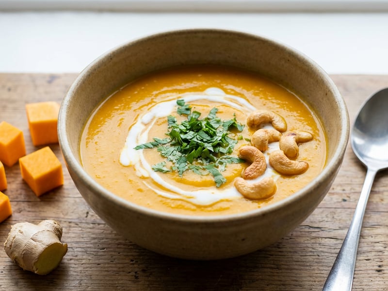 Pumpkin soup with carrots and ginger