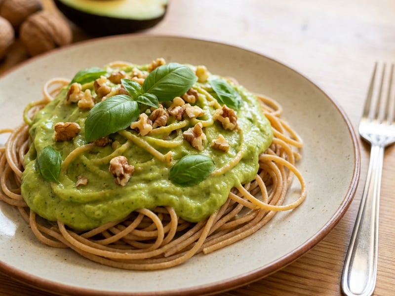 Avocado sauce with pasta