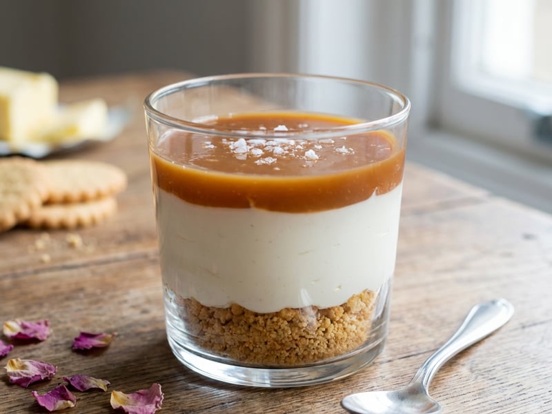 Cheesecake z kozího sýru se soleným karamelem