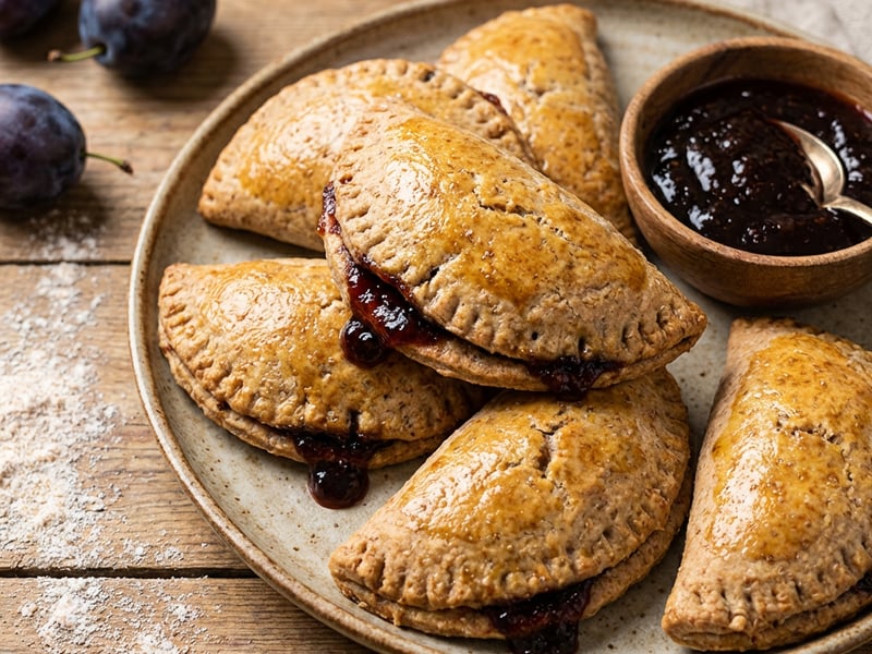 Pastries with plum jam