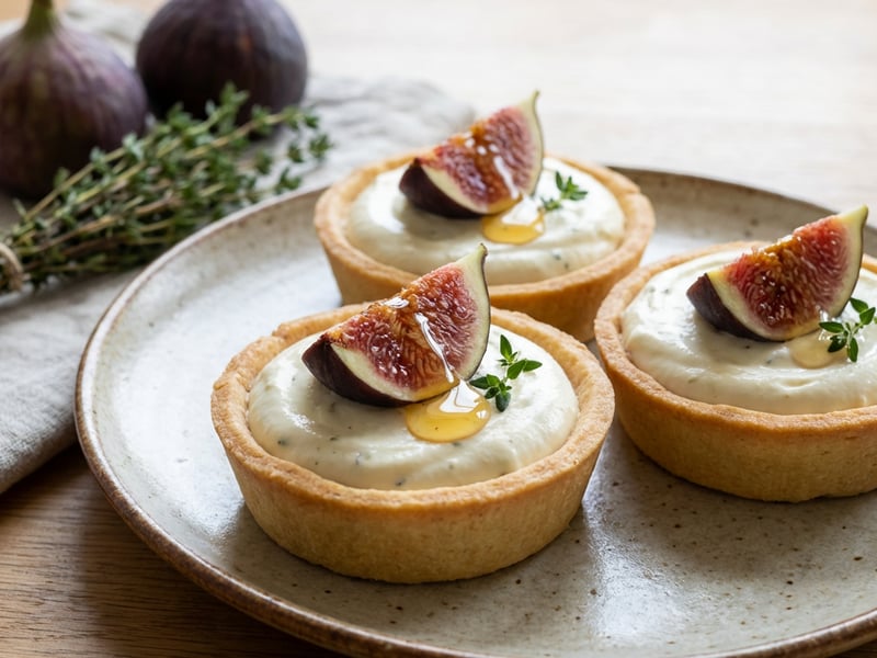 Thyme Cream and Fig Tarts
