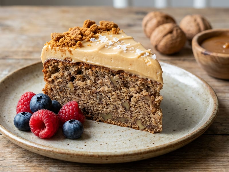 Walnut Cake with Salted Caramel