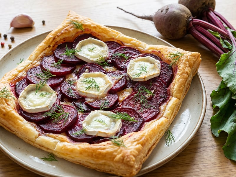 Beetroot and Goat Cheese Tart