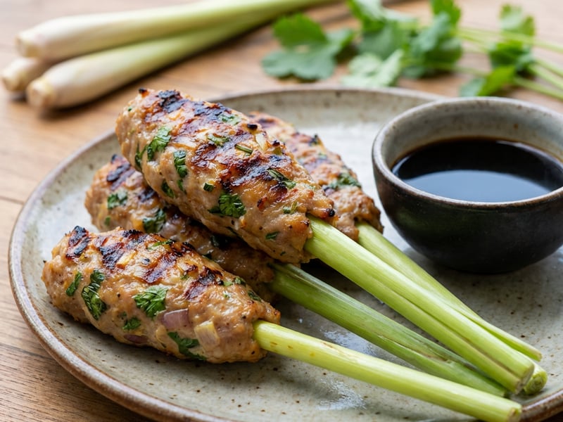 Nem lui - minced meat on lemongrass