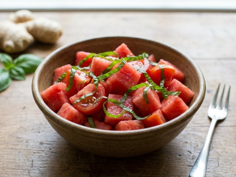 Tomato and watermelon salad