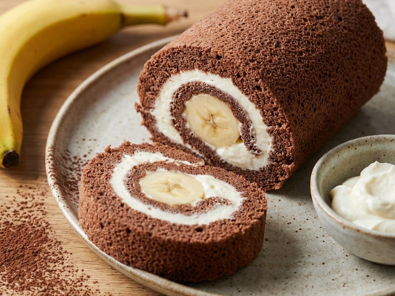 Chocolate and Banana Roulade