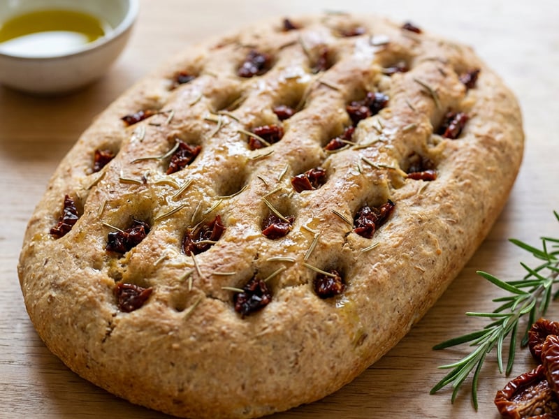 Focaccia with Rosemary and Tomatoes